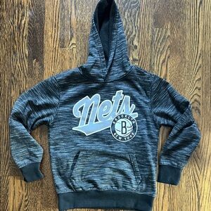 Kids Brooklyn Nets Hoodie in Black and Gray size 8